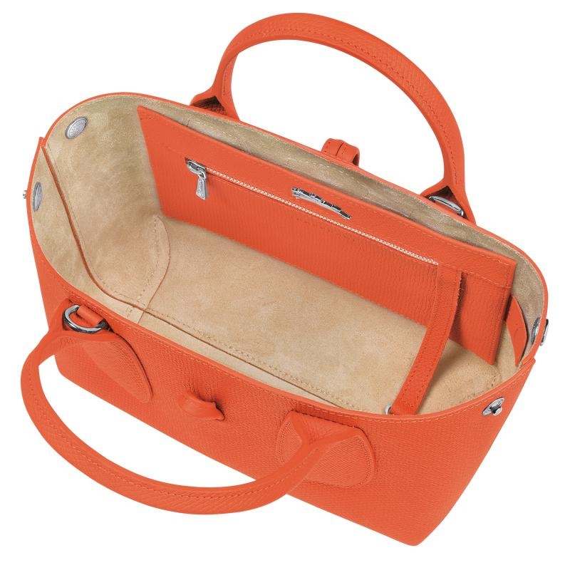 Orange Women's Longchamp Roseau S Handbags | 0832-BGHWL