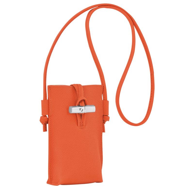 Orange Women's Longchamp Roseau with lace Phone Case | 2784-IUFLM