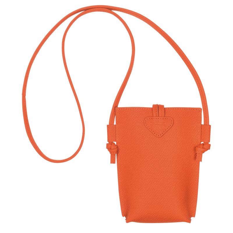 Orange Women's Longchamp Roseau with lace Phone Case | 2784-IUFLM