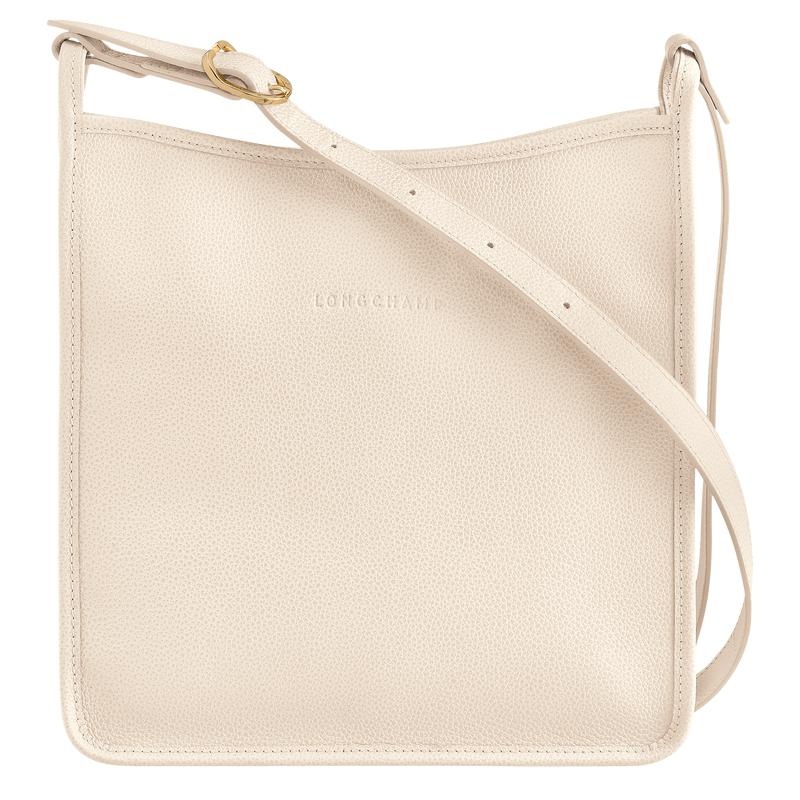 Paper White Women\'s Longchamp Le Foulonné M Crossbody Bags | 0913-WZUNO