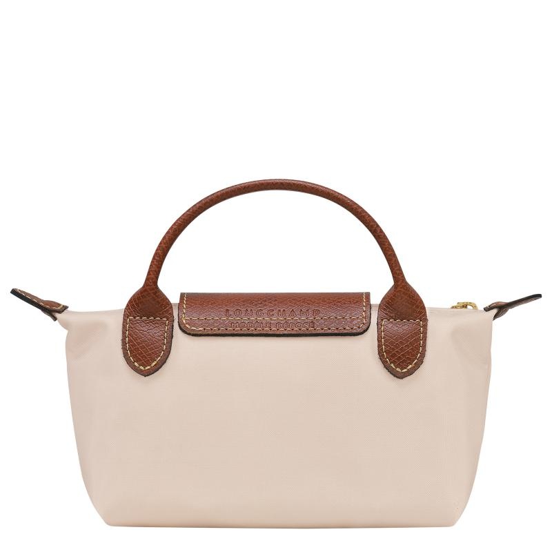 Paper White Women's Longchamp Le Pliage Original with handle Pouches | 7806-EGPUH