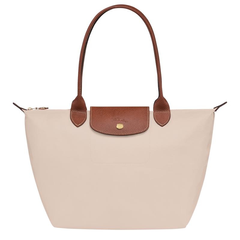 Paper White Women\'s Longchamp Le Pliage Original M Tote Bag | 4795-UKAMZ