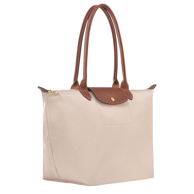 Paper White Women's Longchamp Le Pliage Original L Tote Bag | 1580-XVWFJ