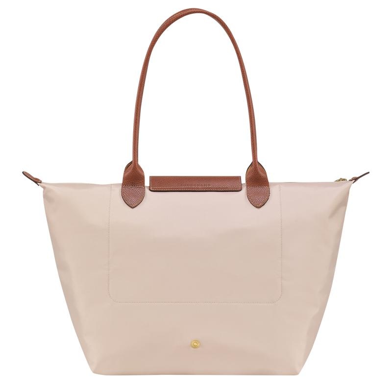 Paper White Women's Longchamp Le Pliage Original L Tote Bag | 1580-XVWFJ