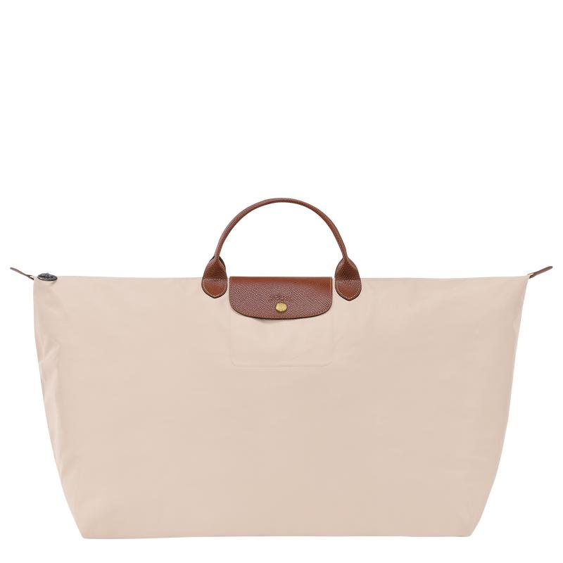 Paper White Women\'s Longchamp Le Pliage Original M Travel Bags | 2415-WBLTY