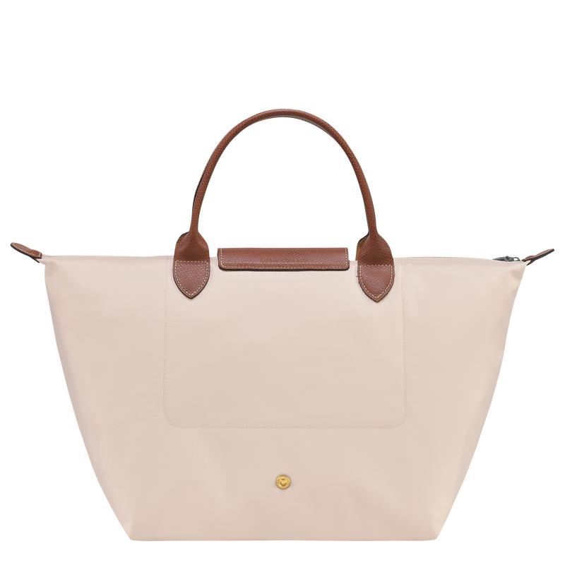 Paper White Women's Longchamp Le Pliage Original M Handbags | 9374-ABNSM