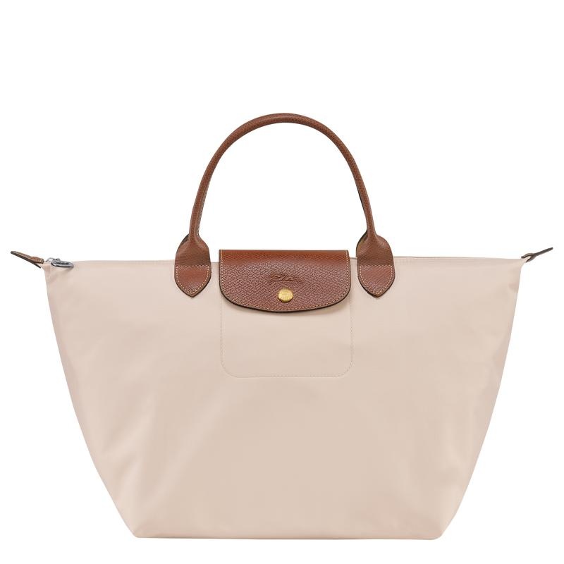 Paper White Women\'s Longchamp Le Pliage Original M Handbags | 9374-ABNSM