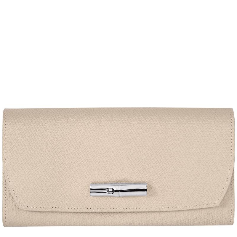 Paper White Women\'s Longchamp Roseau Continental Wallets | 6190-WMVHG