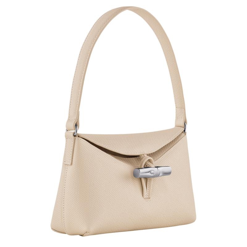 Paper White Women's Longchamp Roseau S Hobo Bags | 9635-YWIHX