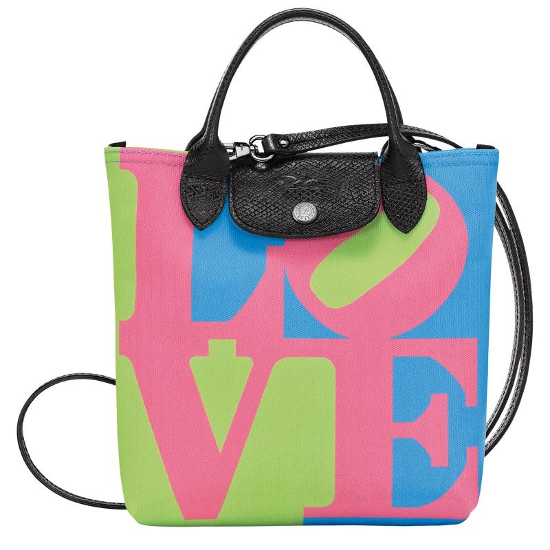 Pink Men\'s Longchamp x Robert Indiana XS Crossbody Bags | 9730-KFTBU