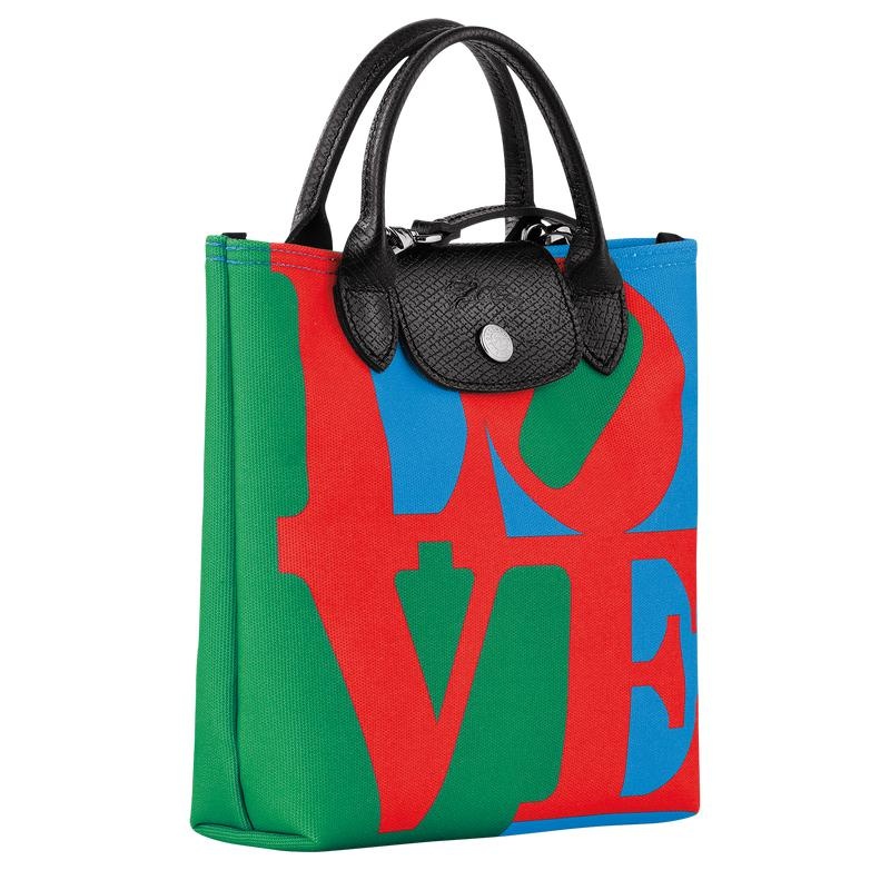 Red/Navy Women's Longchamp x Robert Indiana XS Crossbody Bags | 7306-VNHKM