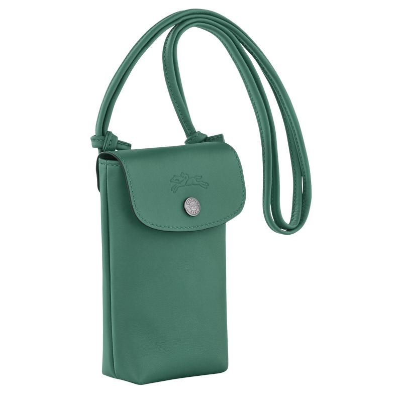 Sage Green Men's Longchamp Le Pliage Xtra with leather lace Phone Case | 2156-GTNFE