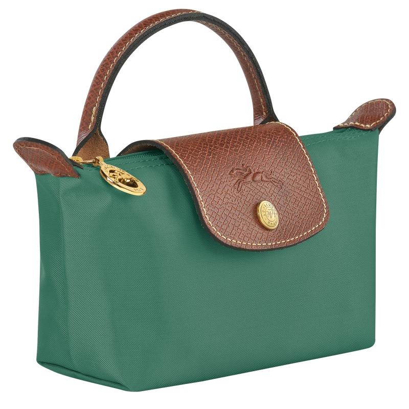 Sage Green Women's Longchamp Le Pliage Original with handle Pouches | 7594-KAGZN