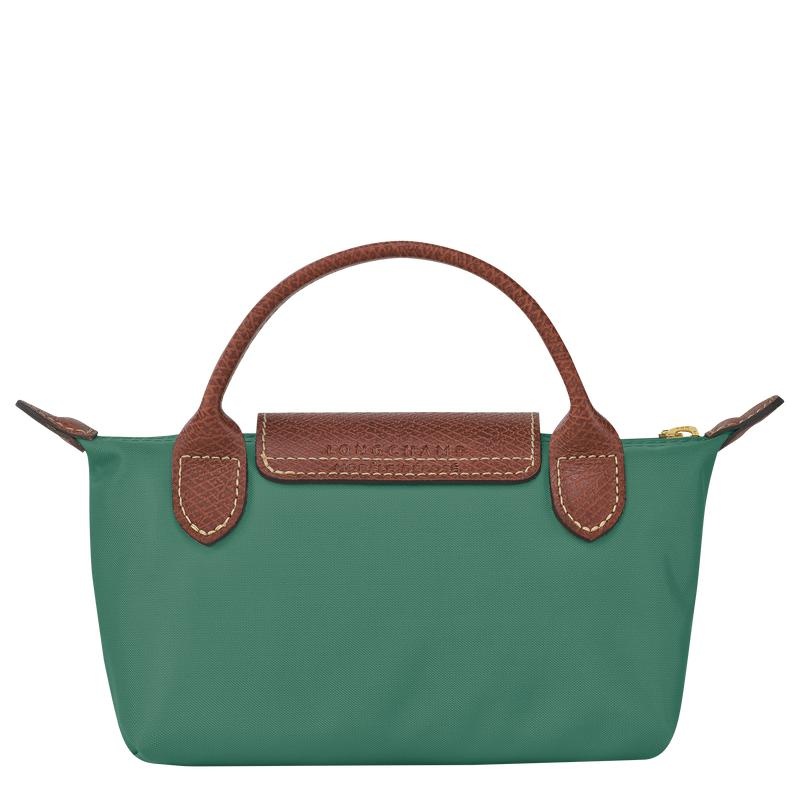 Sage Green Women's Longchamp Le Pliage Original with handle Pouches | 7594-KAGZN