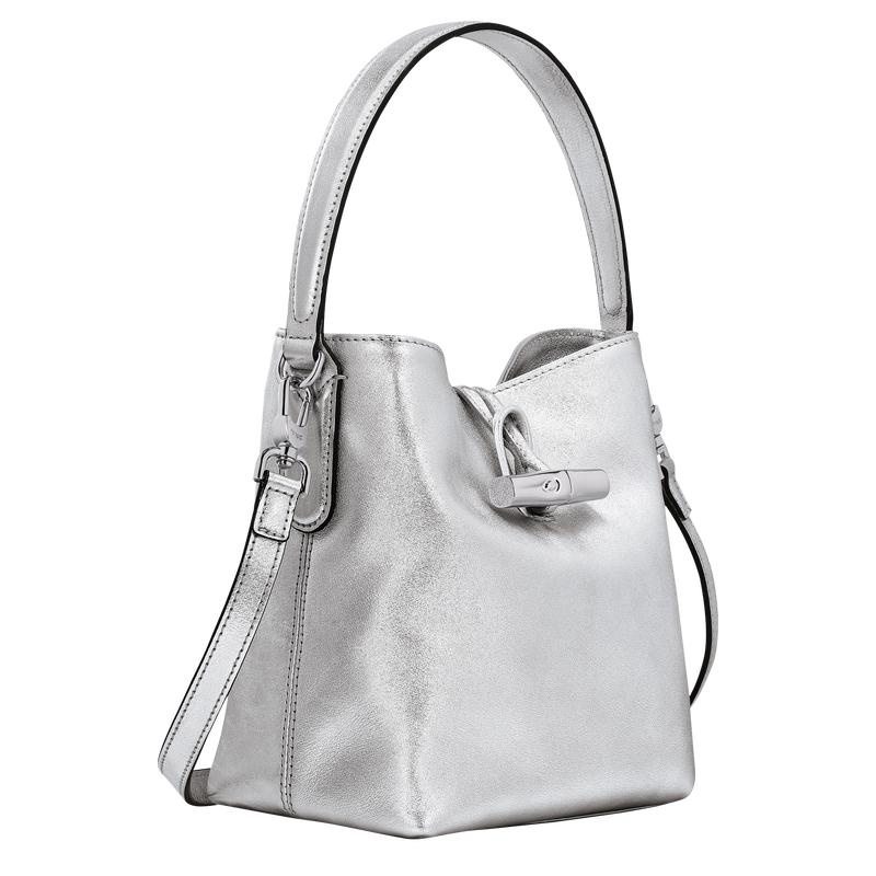 Silver Women's Longchamp Roseau XS Bucket Bag | 5019-TMEYV