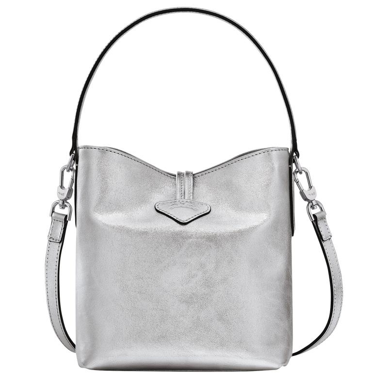 Silver Women's Longchamp Roseau XS Bucket Bag | 5019-TMEYV