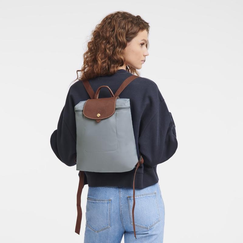 Steel Grey Women's Longchamp Le Pliage Original M Backpacks | 0487-RFUJM