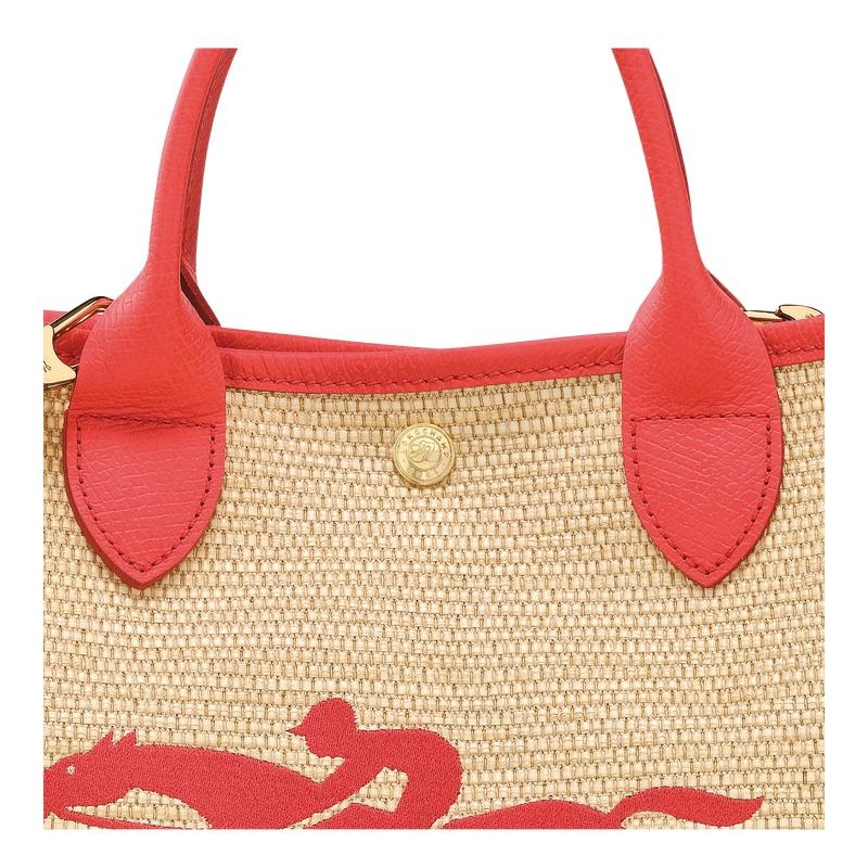 Strawberry Red Women's Longchamp Le Panier Pliage S Basket Bag | 1720-CRTZP