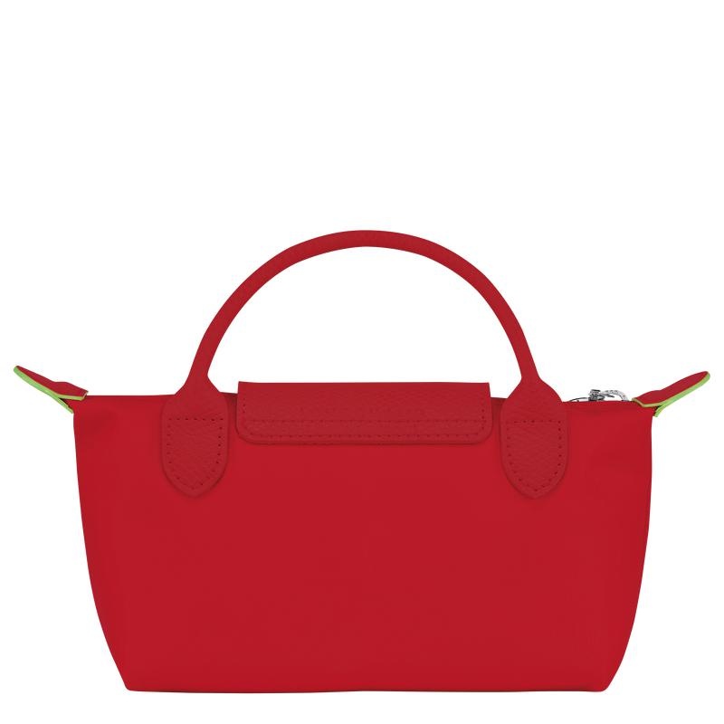 Tomato Red Men's Longchamp Le Pliage Green with handle Pouches | 9205-RHBIL