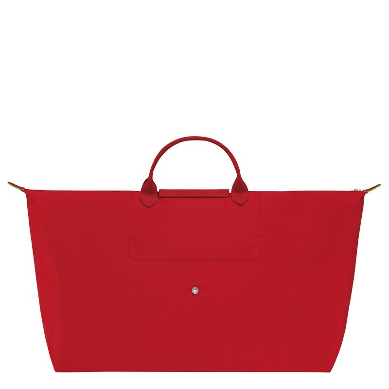 Tomato Red Women's Longchamp Le Pliage Green M Travel Bags | 7845-JNCMU