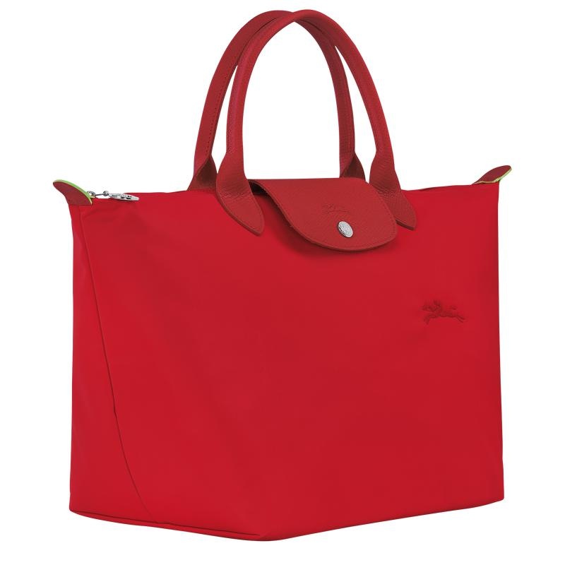 Tomato Red Women's Longchamp Le Pliage Green M Handbags | 3567-OKTZA