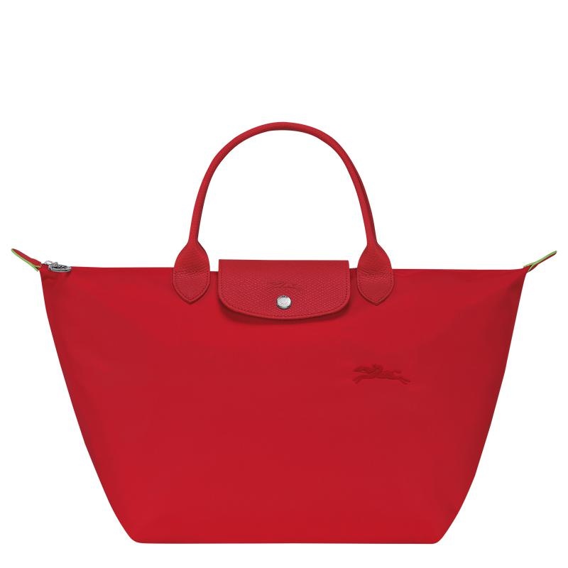 Tomato Red Women\'s Longchamp Le Pliage Green M Handbags | 3567-OKTZA