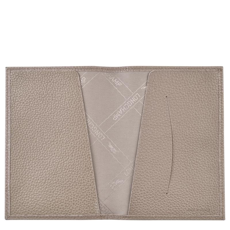 Turtledove Grey Men's Longchamp Le Foulonné Passport cover Passport Bag | 1956-OAMFI