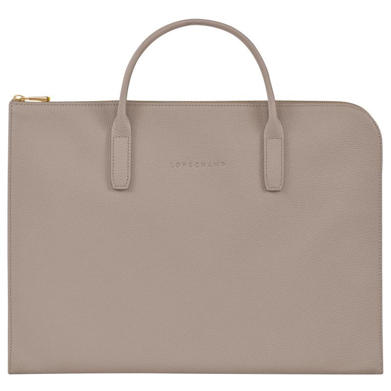 Turtledove Grey Men\'s Longchamp Le Foulonné S Briefcase | 3946-ULVIO