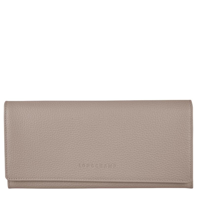 Turtledove Grey Women\'s Longchamp Le Foulonné Continental Wallets | 4895-HKGWM