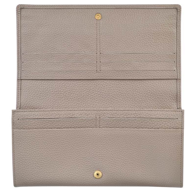 Turtledove Grey Women's Longchamp Le Foulonné Continental Wallets | 1694-IFANQ