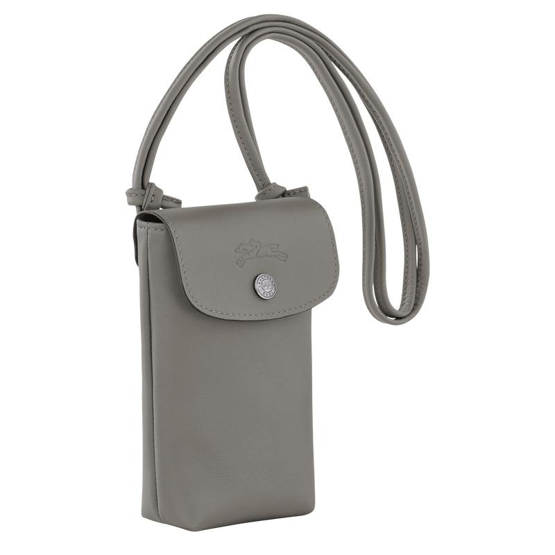 Turtledove Grey Women's Longchamp Le Pliage Xtra with leather lace Phone Case | 2596-RSNXV