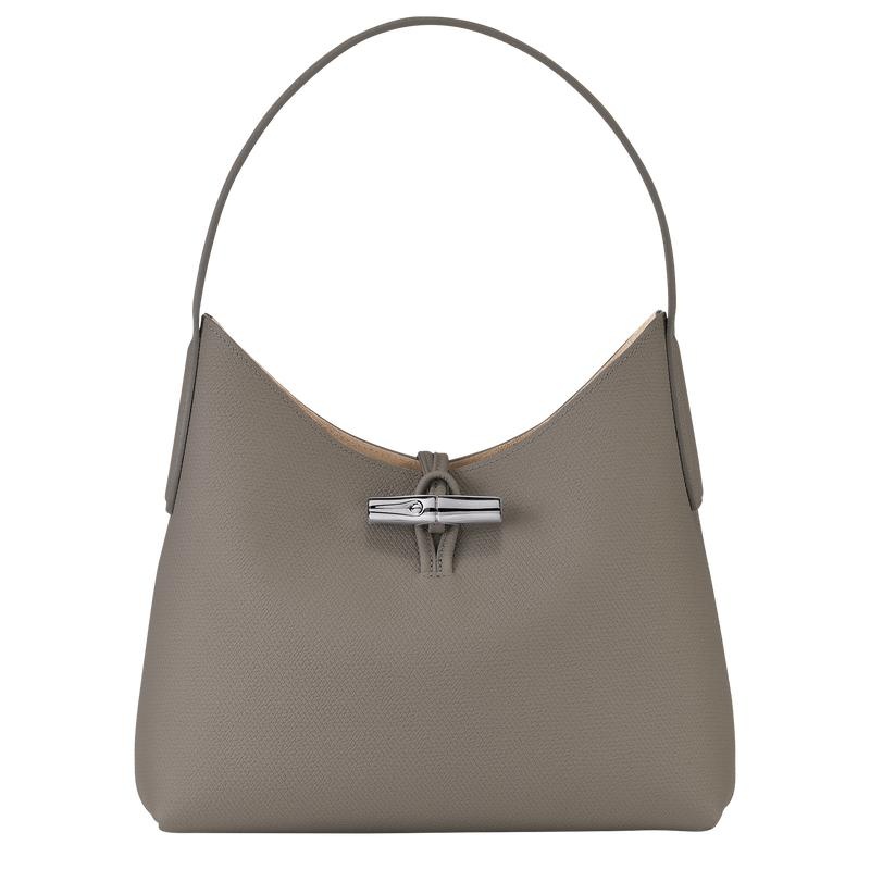 Turtledove Grey Women\'s Longchamp Roseau M Hobo Bags | 6241-IMUDS