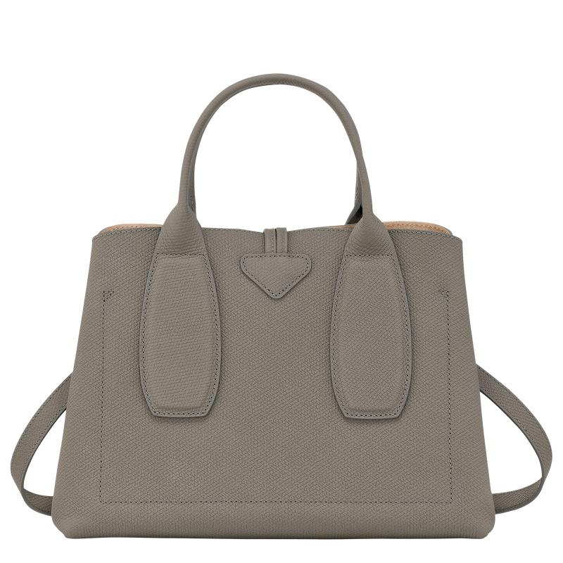 Turtledove Grey Women's Longchamp Roseau M Handbags | 2937-KJXTQ