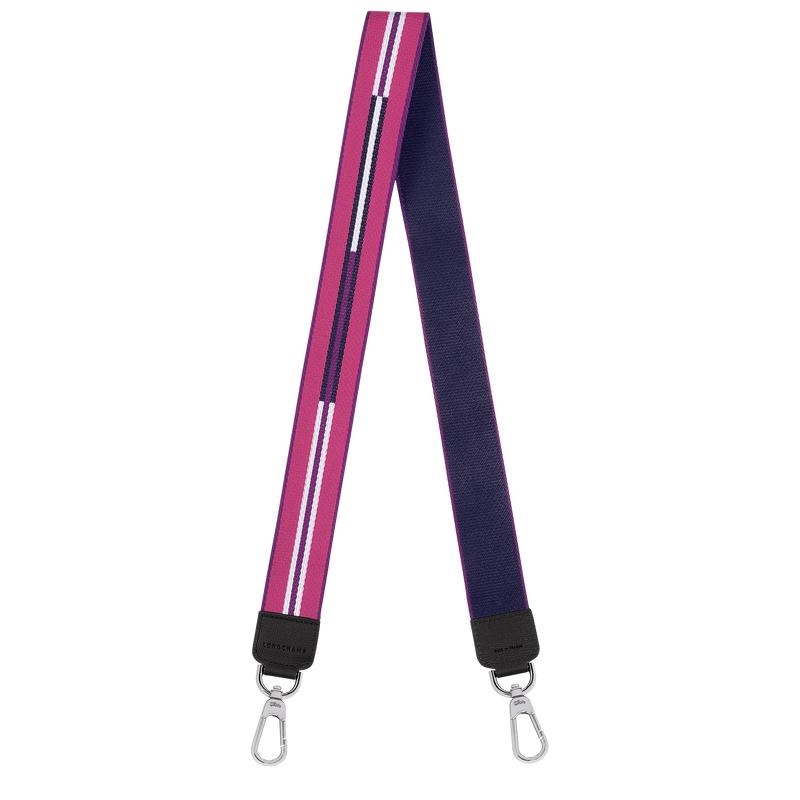 Violet Purple Men\'s Longchamp Rayures Shoulder Straps | 4650-JFGXH